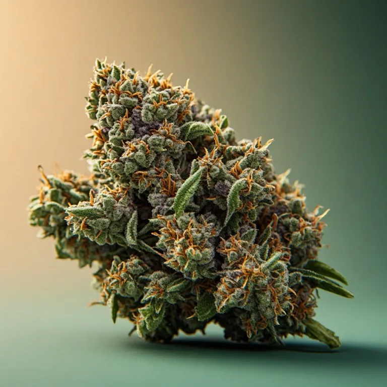 Blue Cheese — indica-dominant hybrid cannabis flower, macro photo