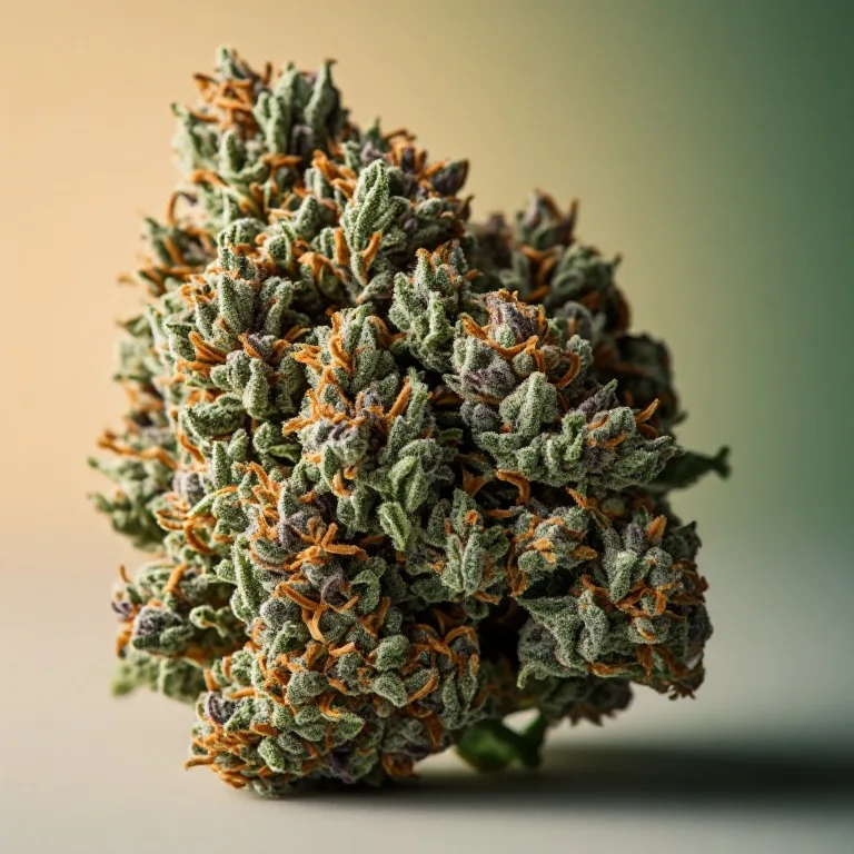 Bubba Kush — indica cannabis flower, macro photo