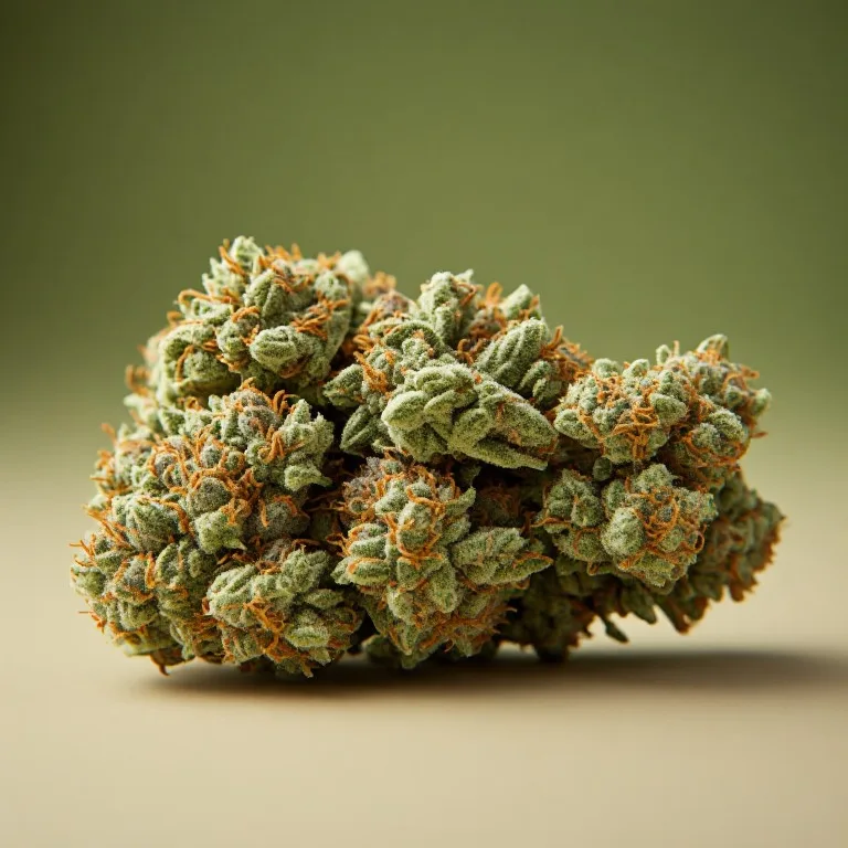 Cherry Pie — hybrid cannabis flower, macro photo