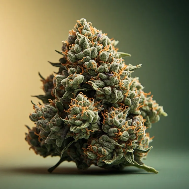 Grape Ape — indica cannabis flower, macro photo