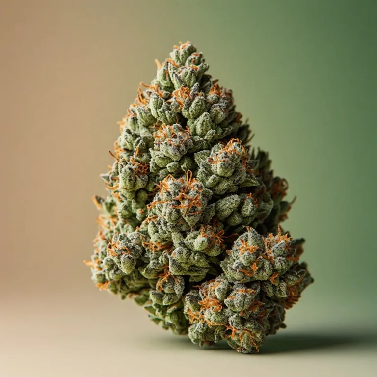 Ice Cream Cake — indica-dominant hybrid cannabis flower, macro photo