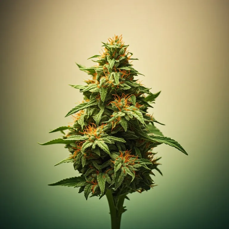 Pineapple Express — sativa-dominant hybrid cannabis flower, macro photo