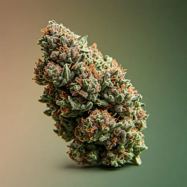 Purple Kush — indica cannabis flower, macro photo