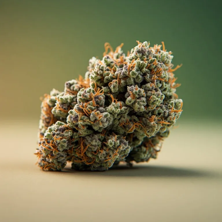 Sherbert (Sherbinski) — indica-dominant hybrid cannabis flower, macro photo