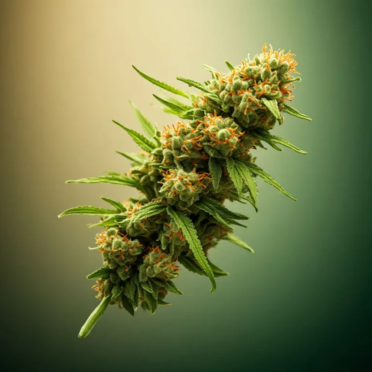 Sour Diesel — sativa-dominant hybrid cannabis flower, macro photo