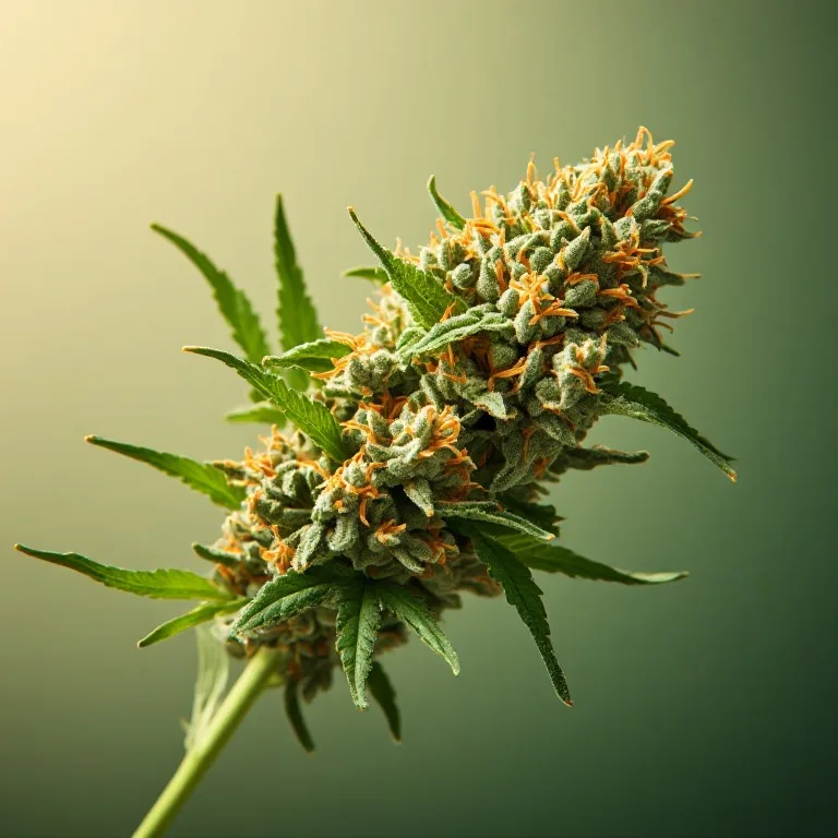 Strawberry Cough — sativa-dominant hybrid cannabis flower, macro photo