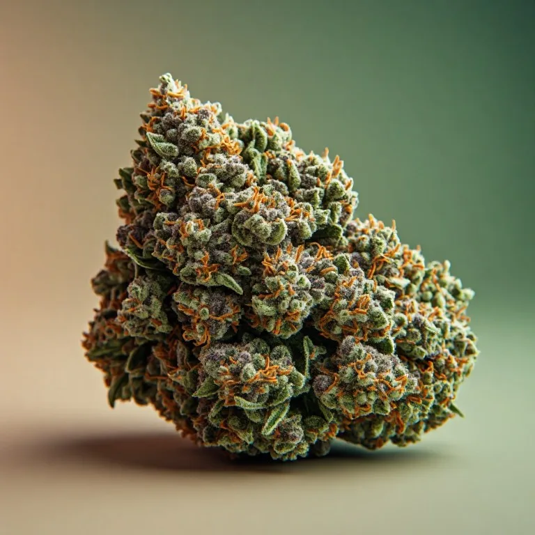 Sunset Sherbet — indica-dominant hybrid cannabis flower, macro photo